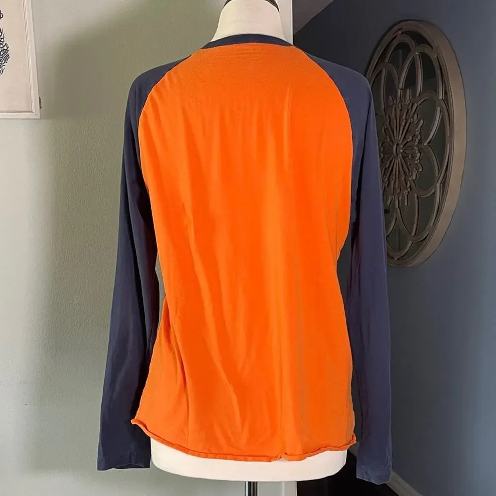 Old Navy Orange and Navy Long Sleeve Tee